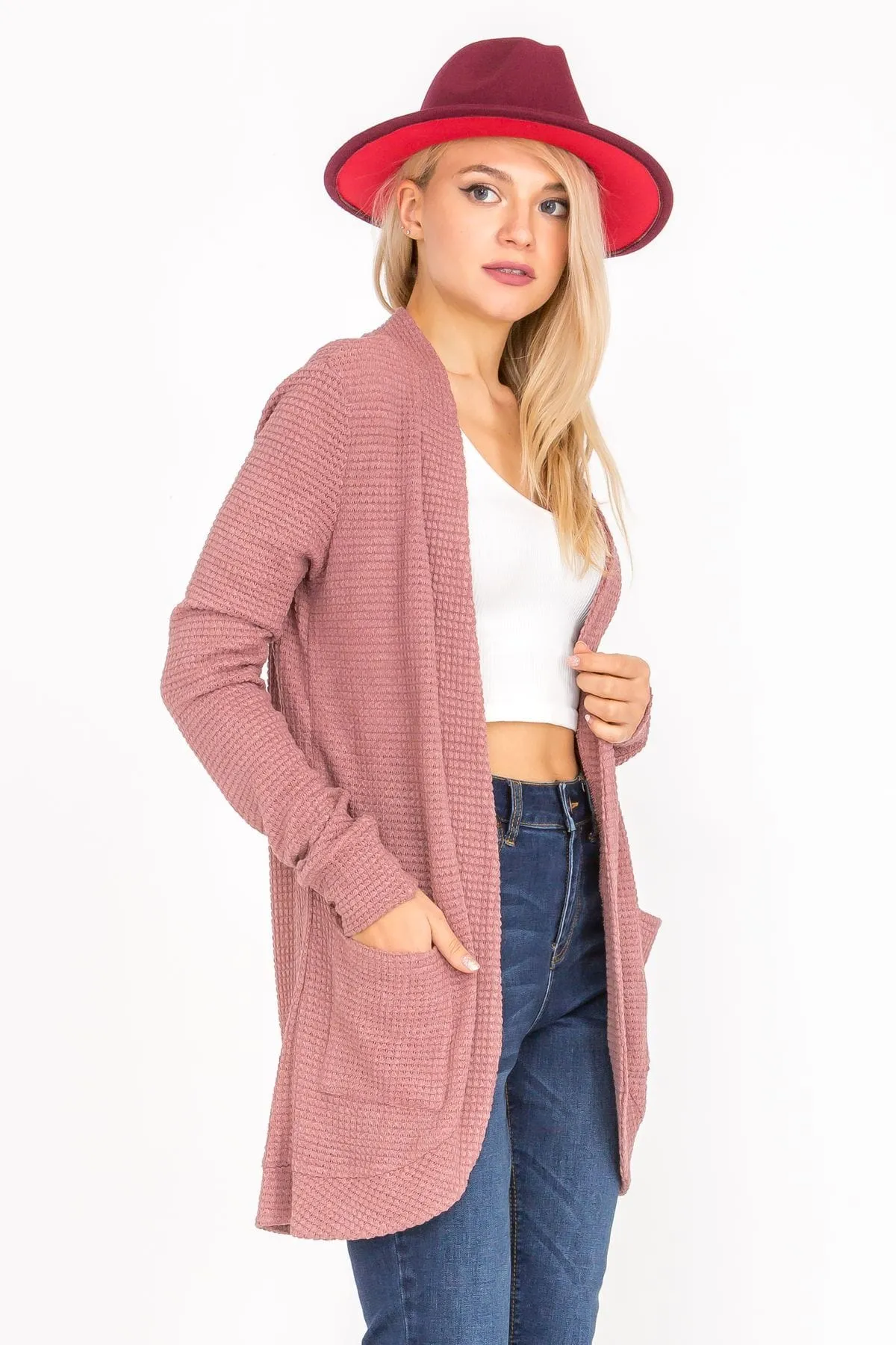 Lightweight Open Front Draped Knit Sweater Cardigan