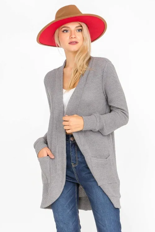 Lightweight Open Front Draped Knit Sweater Cardigan