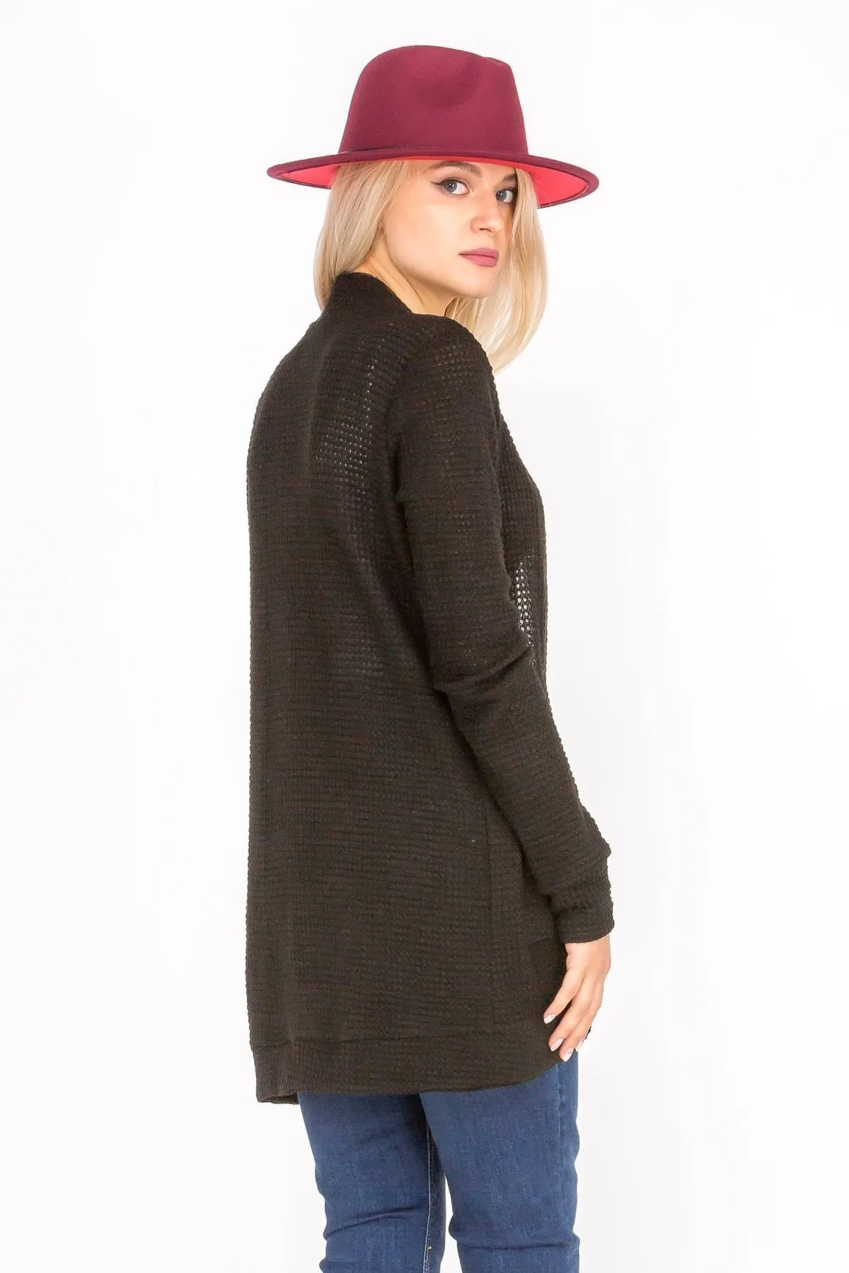 Lightweight Open Front Draped Knit Sweater Cardigan