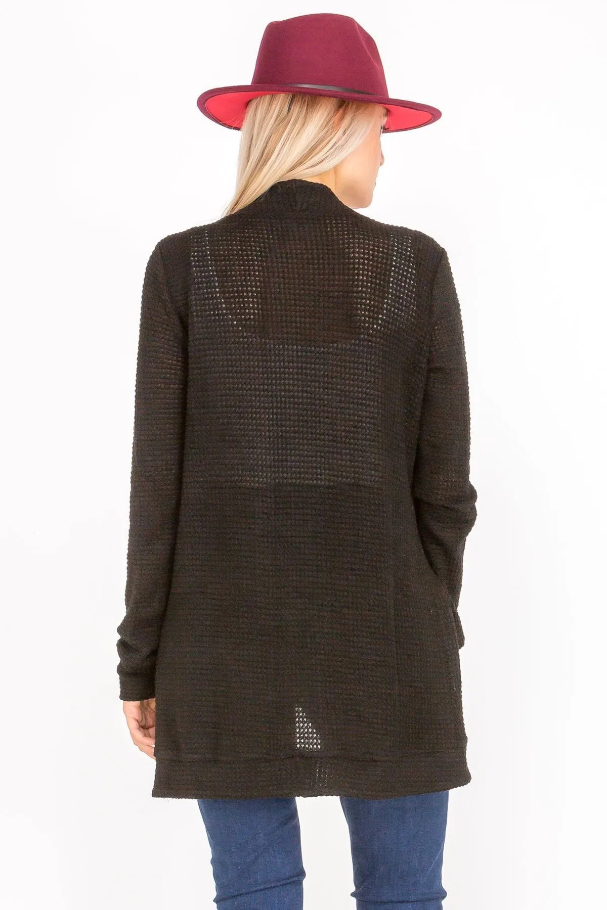 Lightweight Open Front Draped Knit Sweater Cardigan