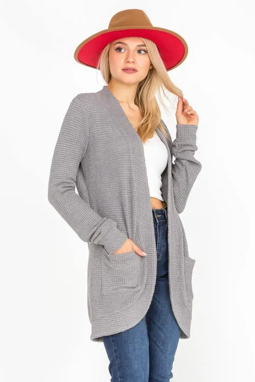Lightweight Open Front Draped Knit Sweater Cardigan