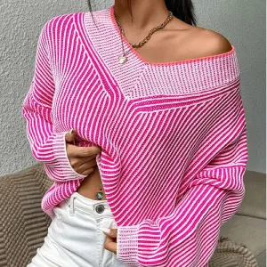 Lina – Pull rayé col V
