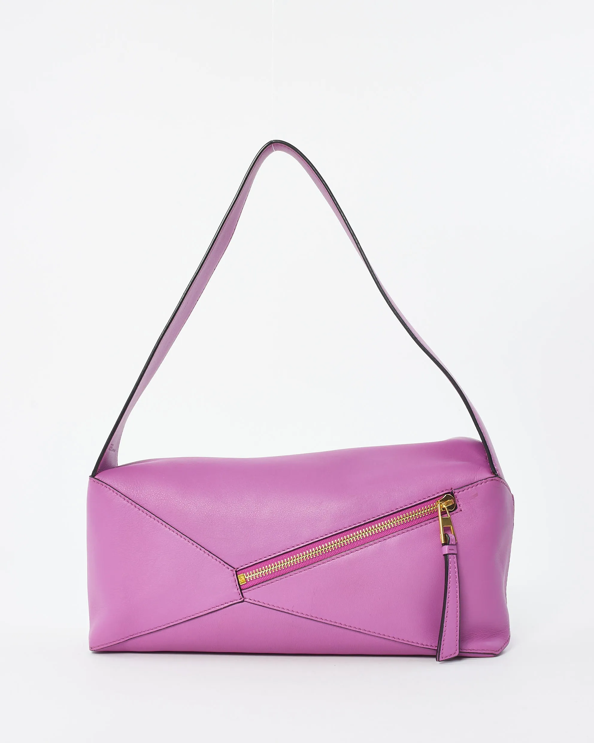 Loewe Fuchsia Leather Puzzle Hobo Shoulder Bag