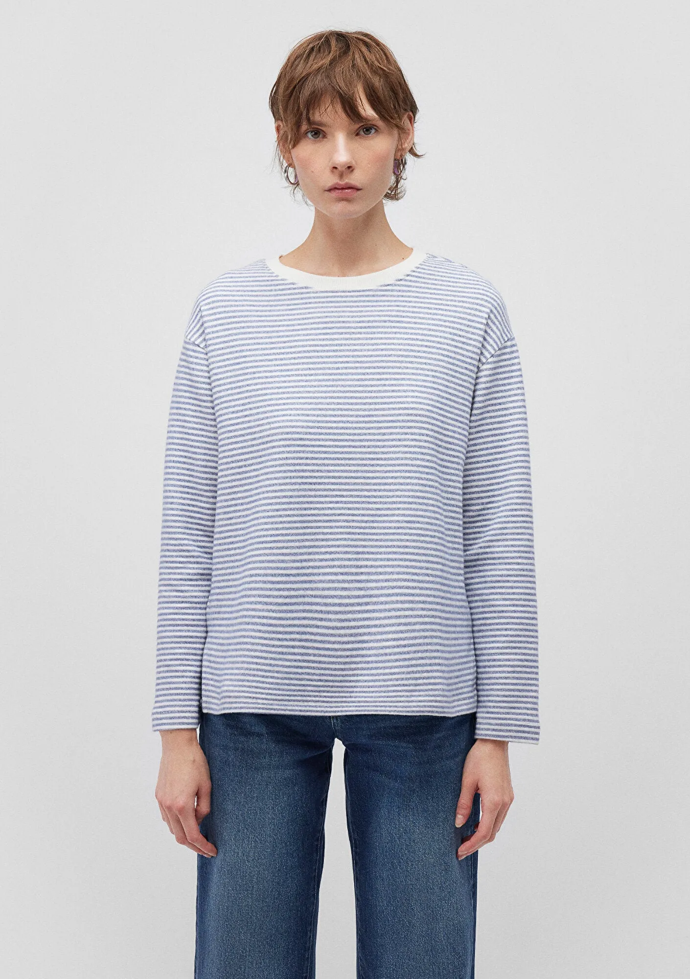 Long Sleeve Blue Striped T-Shirt