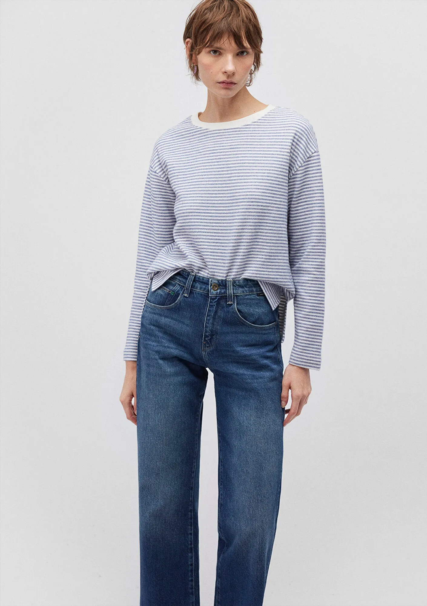 Long Sleeve Blue Striped T-Shirt