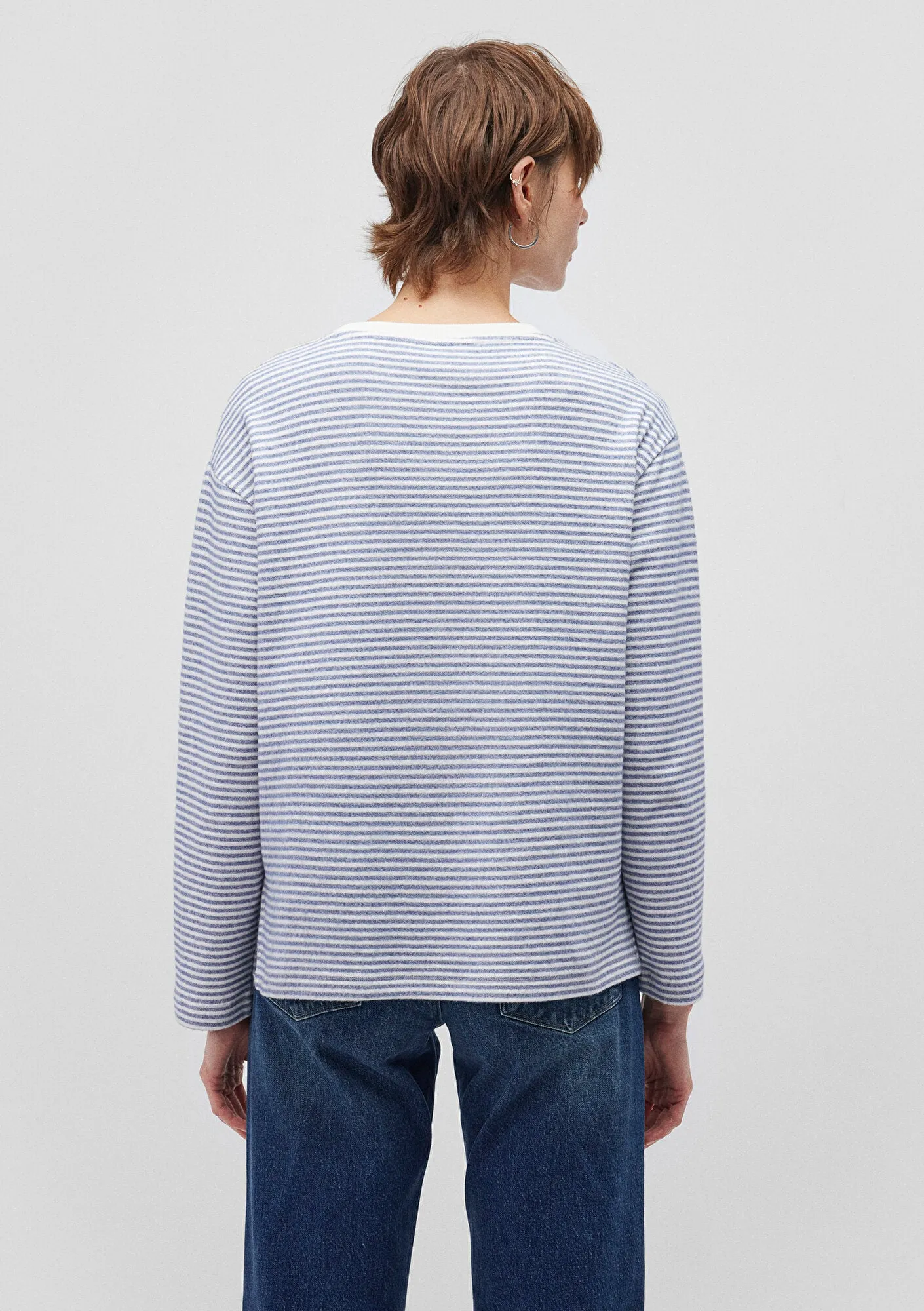 Long Sleeve Blue Striped T-Shirt
