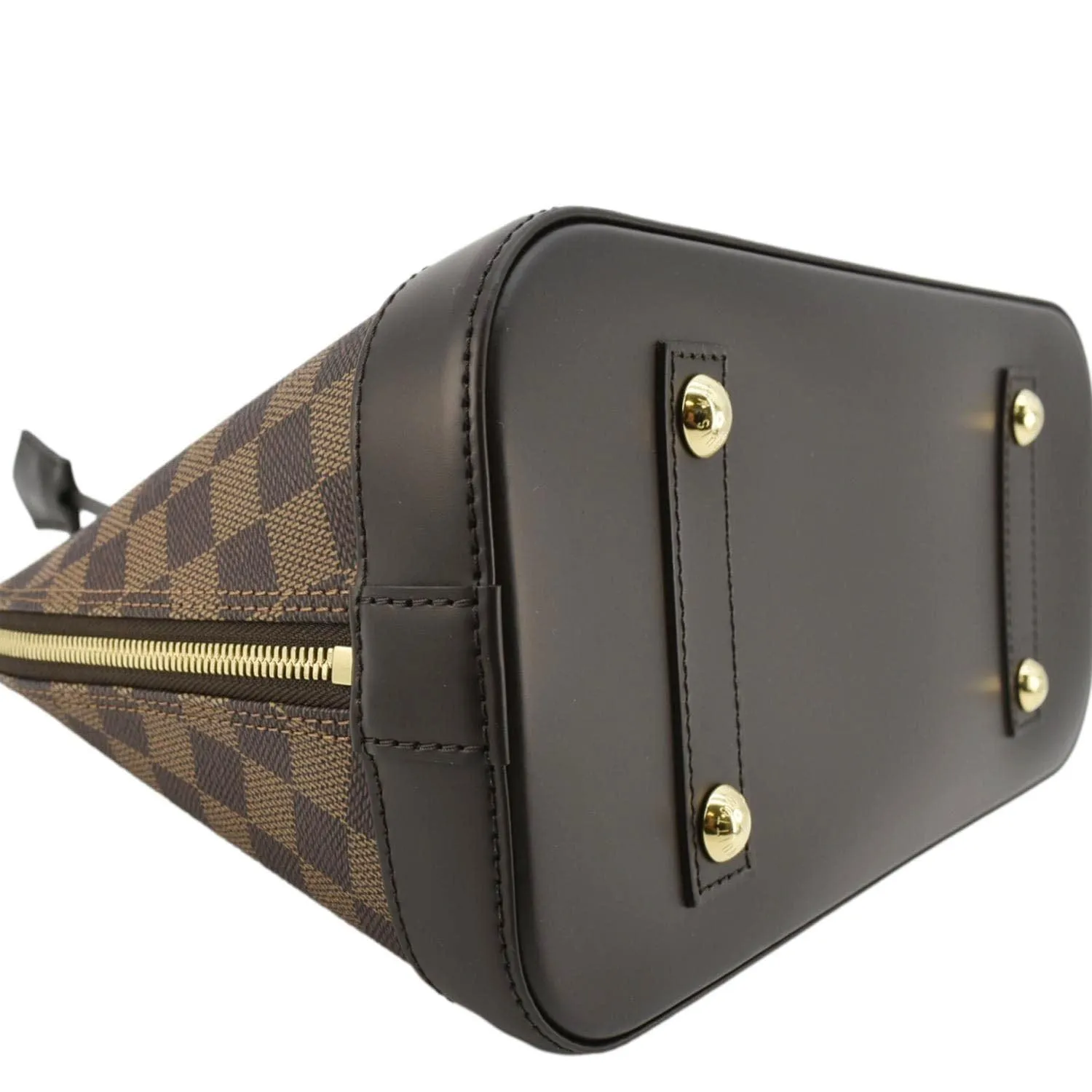 LOUIS VUITTON Alma PM Damier Ebene Satchel Bag Brown
