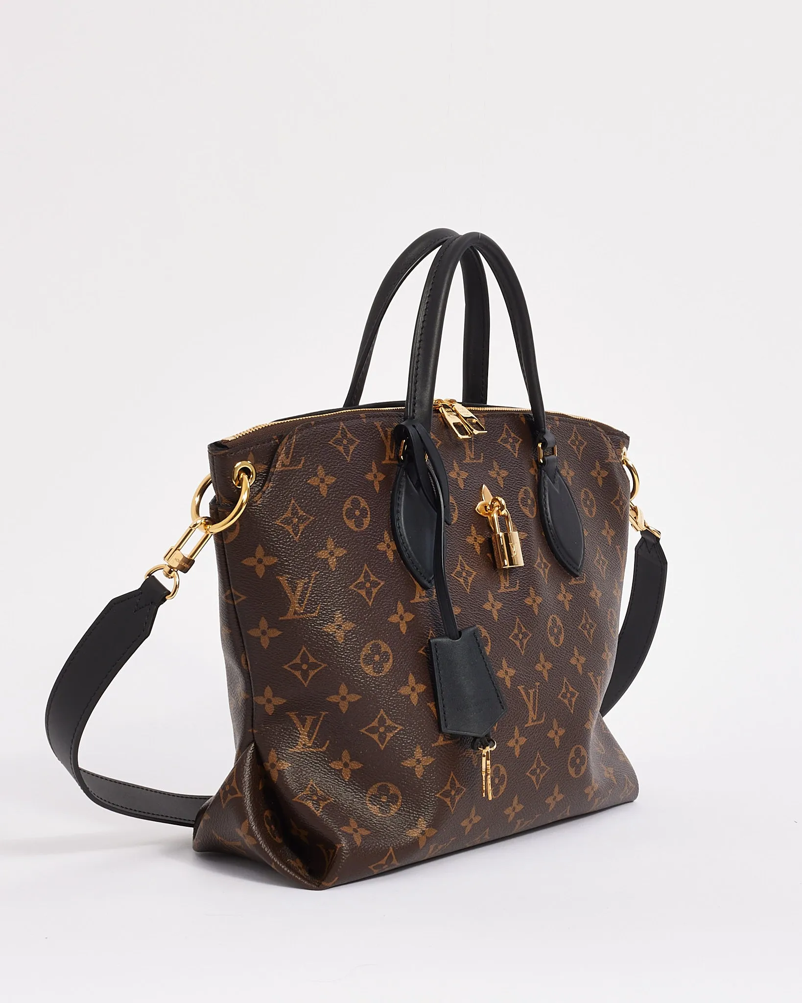 Louis Vuitton Black Monogram Canvas Flower Zip Tote MM
