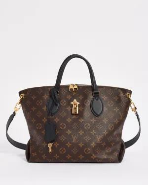 Louis Vuitton Black Monogram Canvas Flower Zip Tote MM