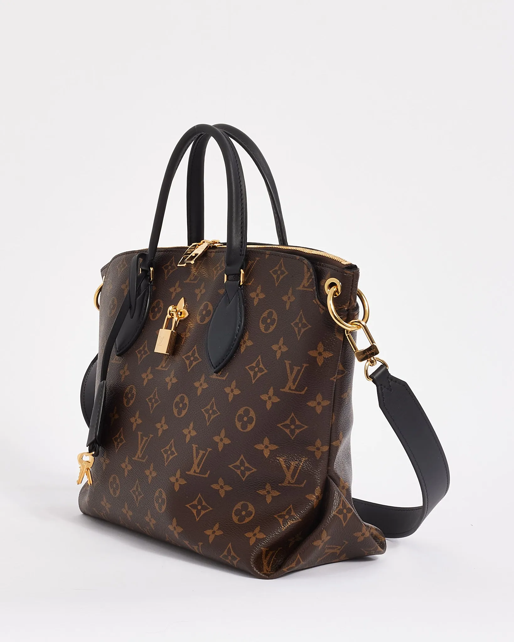 Louis Vuitton Black Monogram Canvas Flower Zip Tote MM