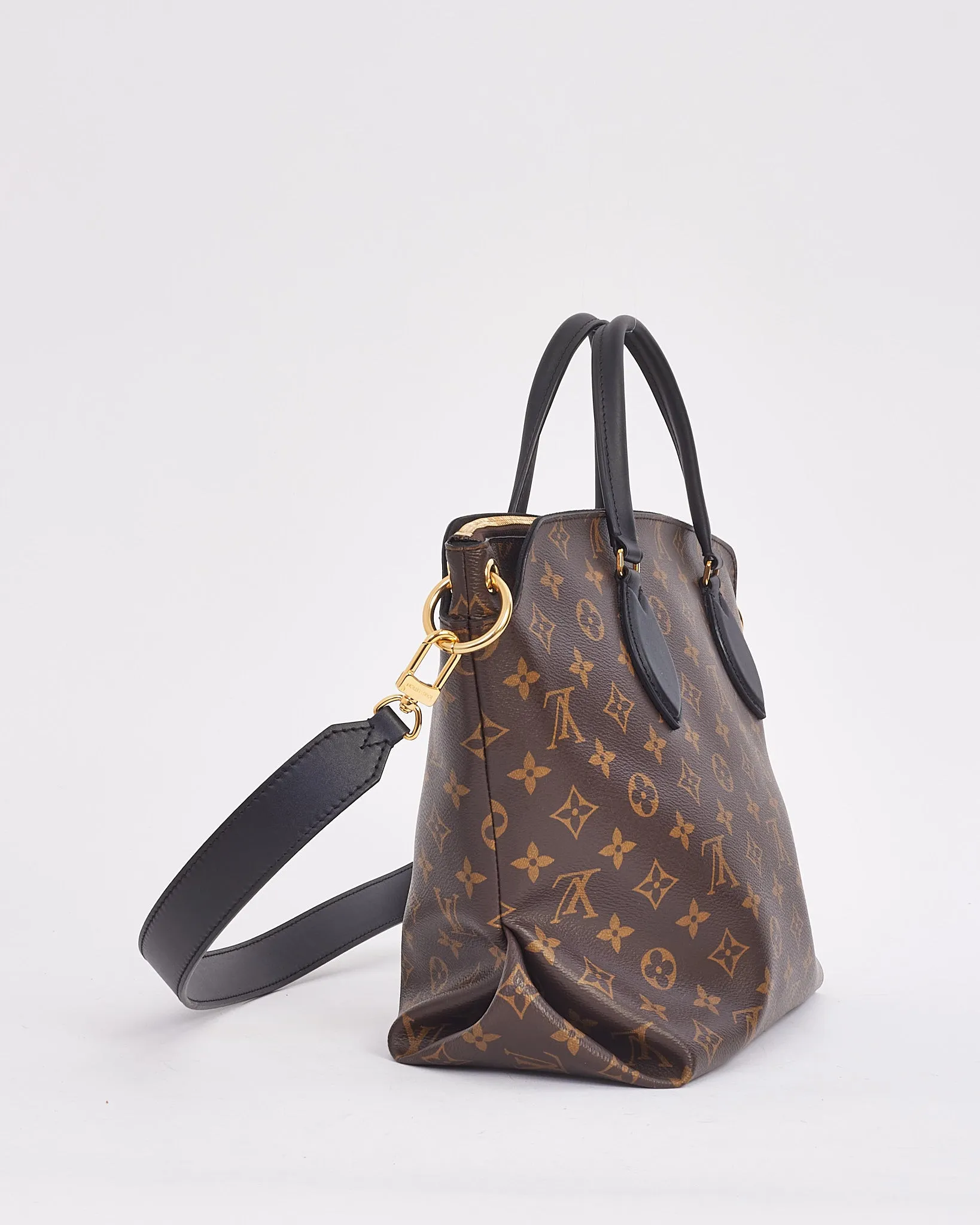 Louis Vuitton Black Monogram Canvas Flower Zip Tote MM