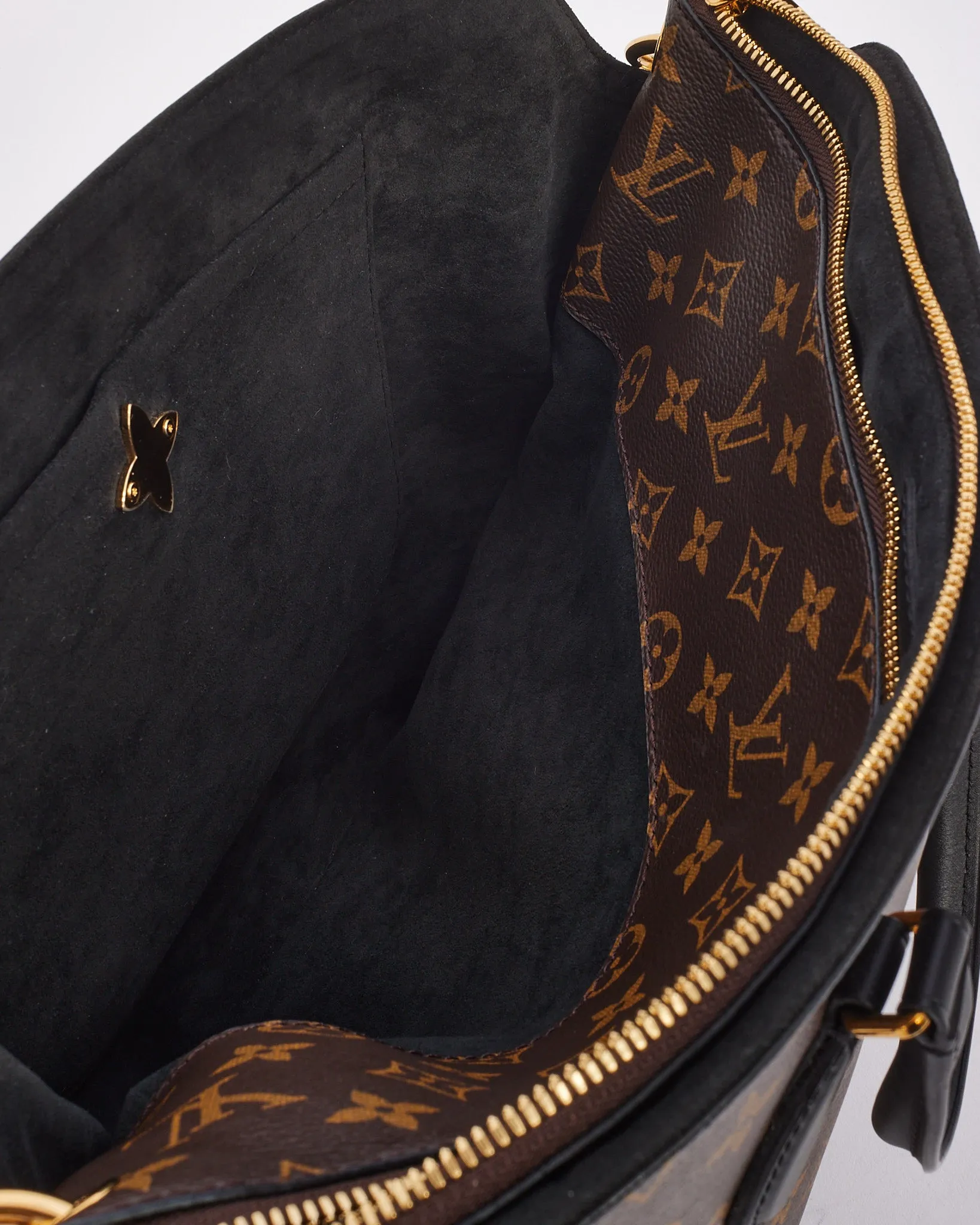 Louis Vuitton Black Monogram Canvas Flower Zip Tote MM