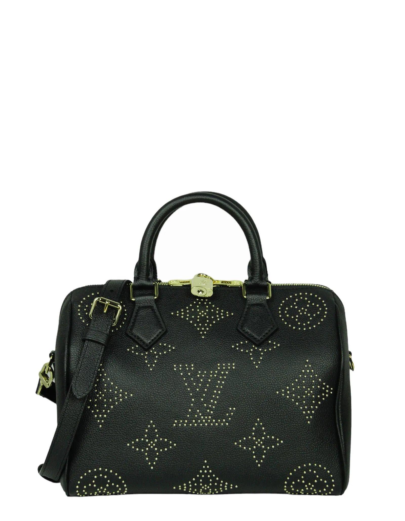 Louis Vuitton Black Studded Monogram Giant Speedy Bandouliere 25