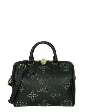 Louis Vuitton Black Studded Monogram Giant Speedy Bandouliere 25