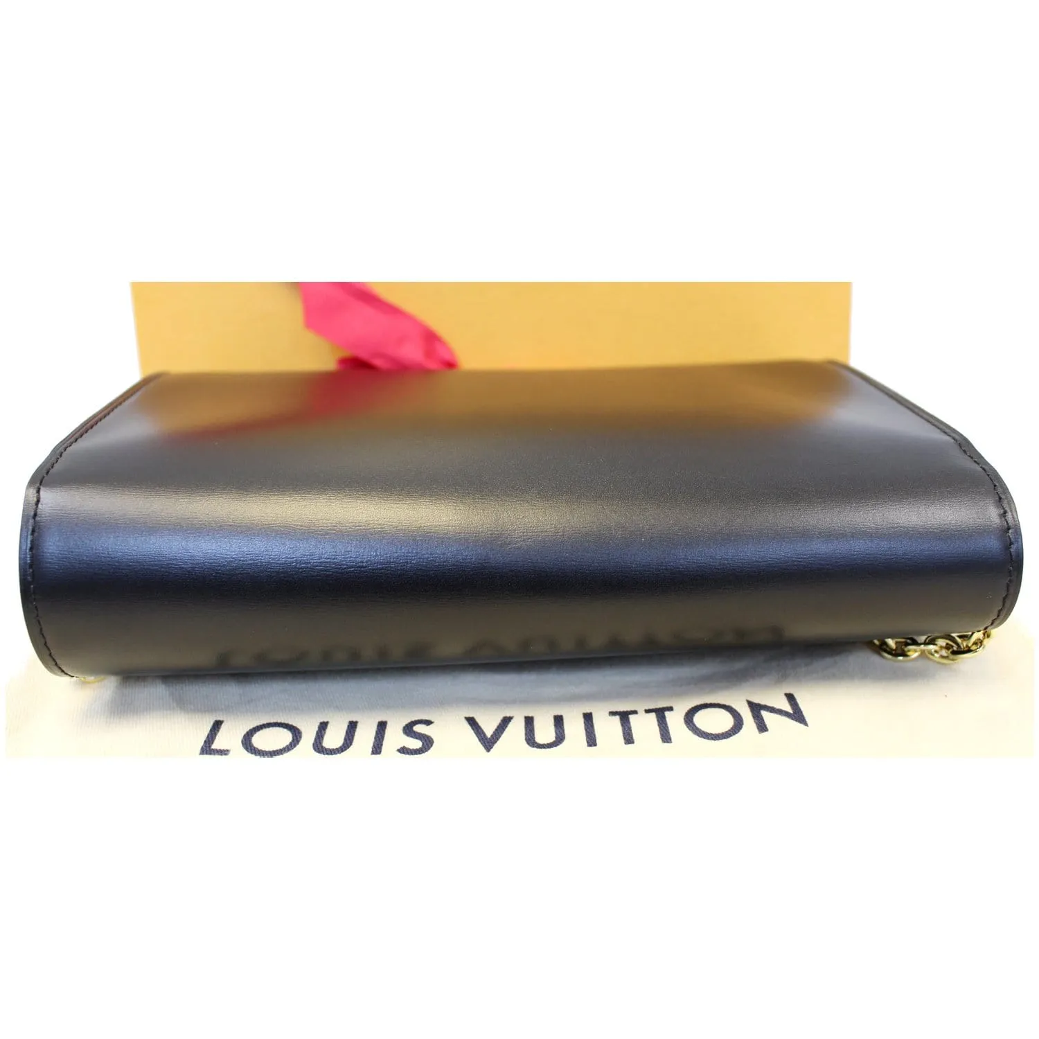 LOUIS VUITTON Chain Louise GM Noir Leather Shoulder Crossbody Bag