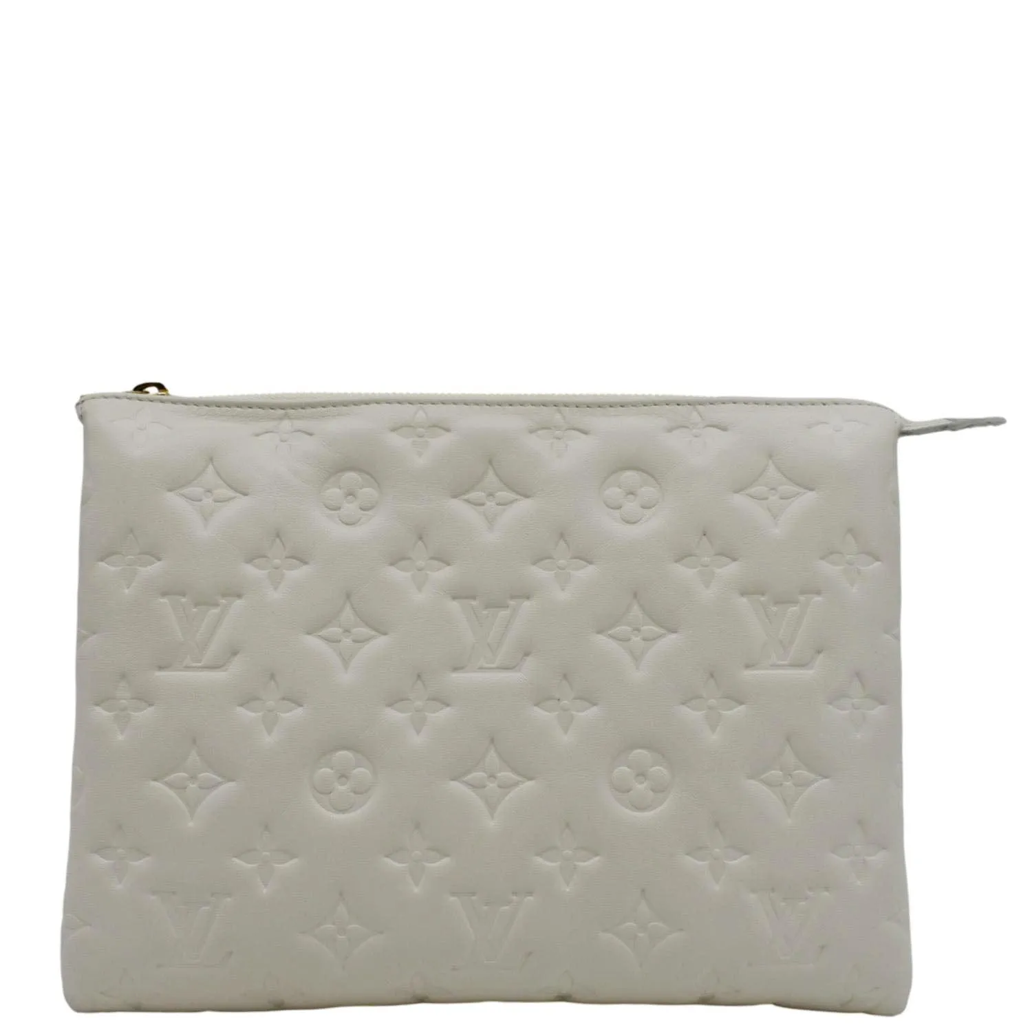 LOUIS VUITTON Coussin PM Monogram Embossed Leather Shoulder Bag White