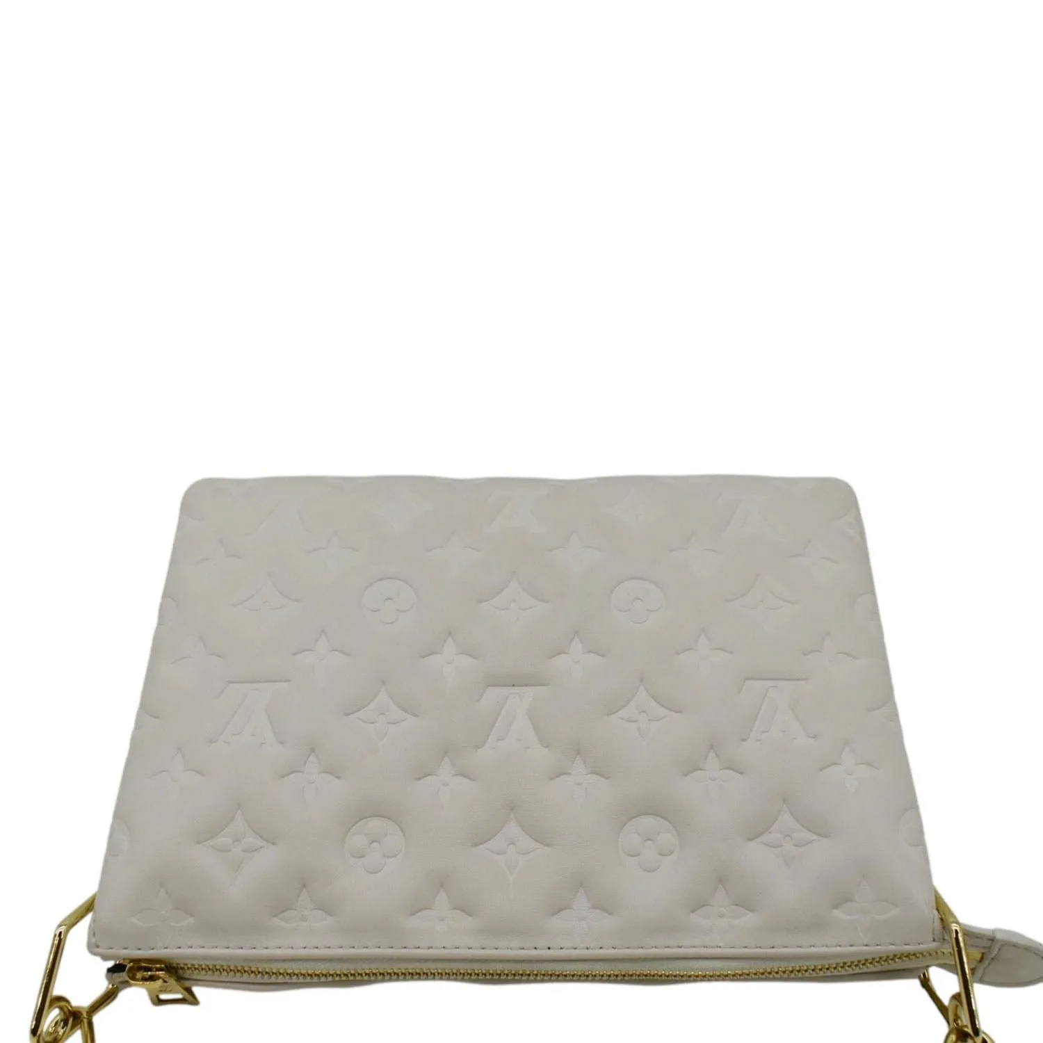 LOUIS VUITTON Coussin PM Monogram Embossed Shoulder Bag Creme