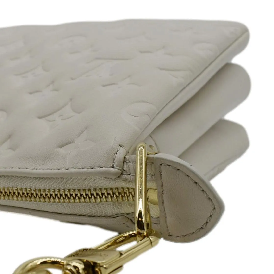 LOUIS VUITTON Coussin PM Monogram Embossed Shoulder Bag Creme
