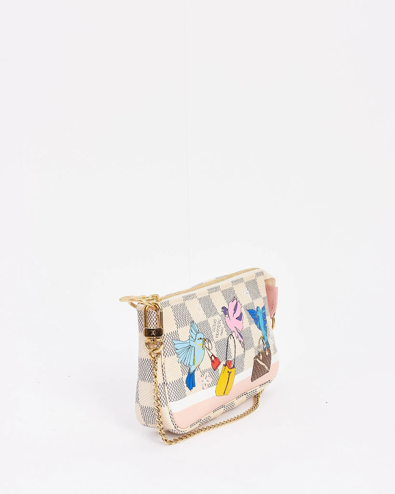 Louis Vuitton Damier Azur Canvas Christmas Birds Animation Mini Pochette Accessoire