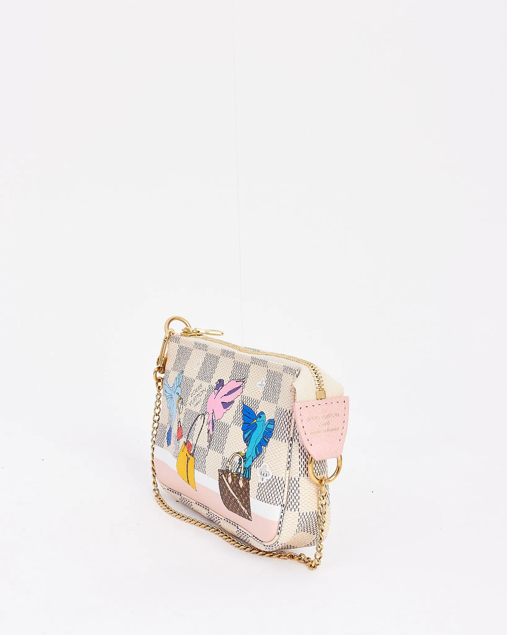 Louis Vuitton Damier Azur Canvas Christmas Birds Animation Mini Pochette Accessoire