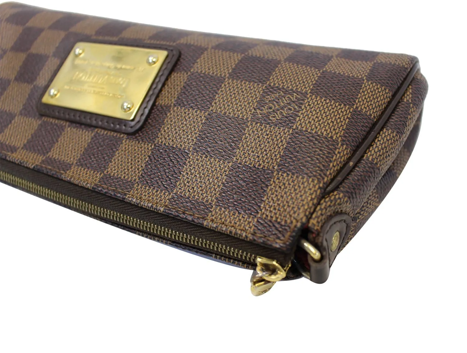 LOUIS VUITTON Damier Ebene Pochette Eva Clutch Shoulder Crossbody Bag