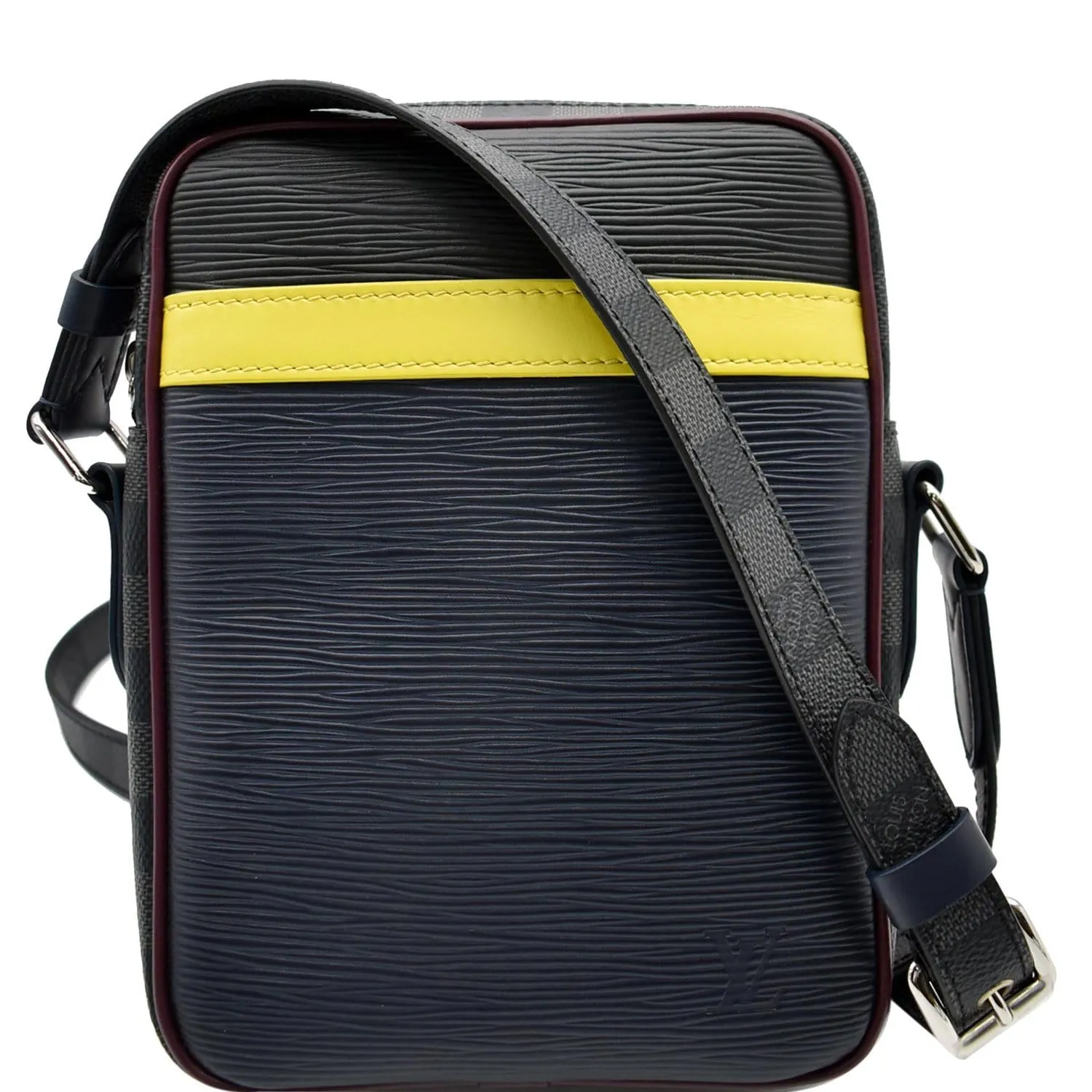 LOUIS VUITTON Danube PM Slim Damier Graphite Epi Pochette Crossbody Bag Blue - Final Sale