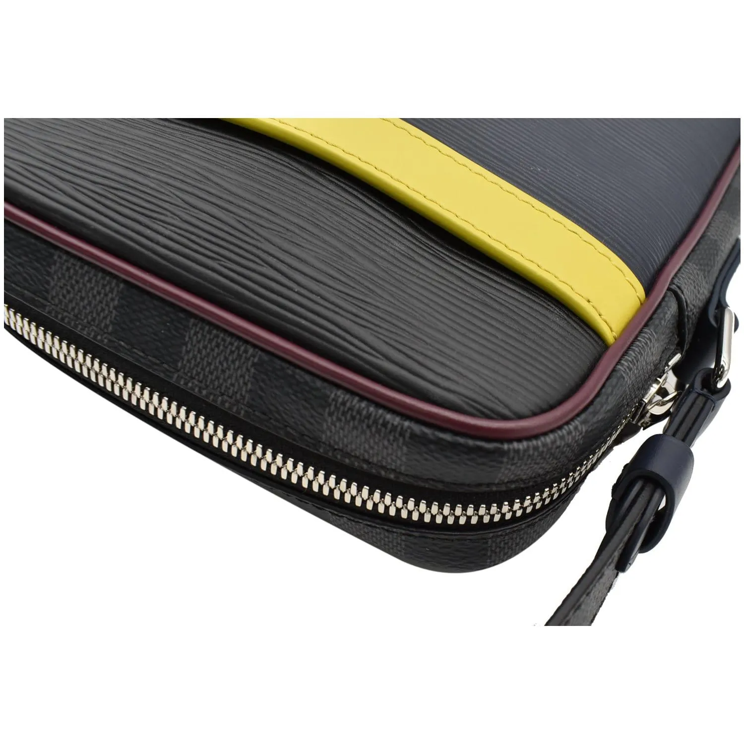 LOUIS VUITTON Danube PM Slim Damier Graphite Epi Pochette Crossbody Bag Blue - Final Sale