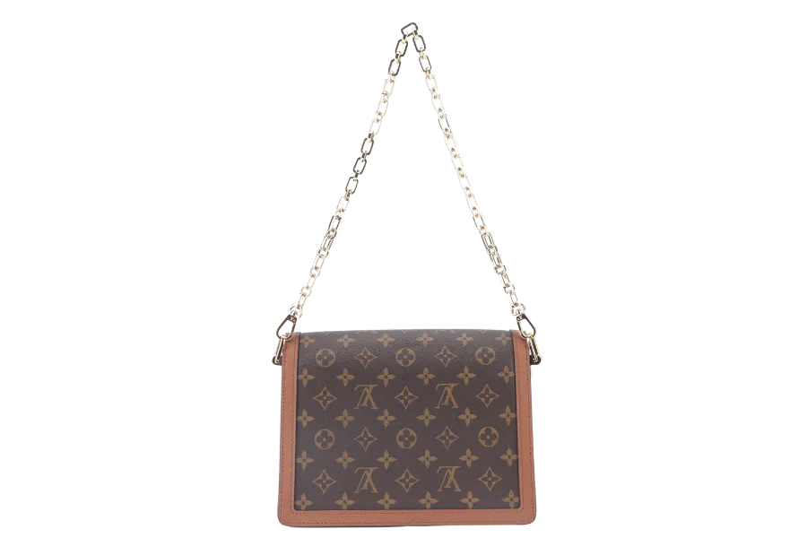 LOUIS VUITTON DAUPHINE MM(M45958) MONOGRAM REVERSE WITH STRAPS, STRAP, CHAIN, DUST COVER AND BOX