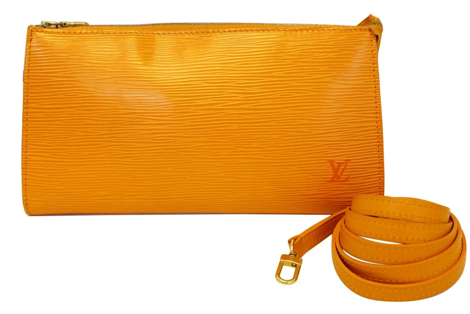 LOUIS VUITTON Epi Pochette Accessoires Long Shoulder Strap Orange