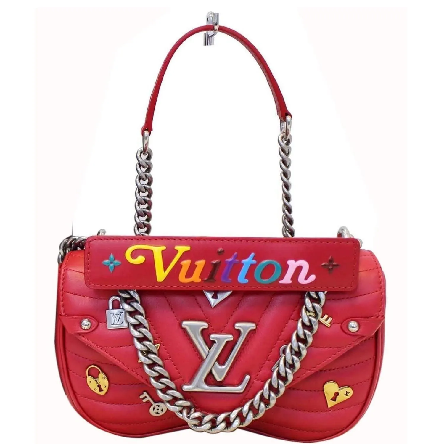 LOUIS VUITTON Love Lock New Wave PM Chain Shoulder Bag