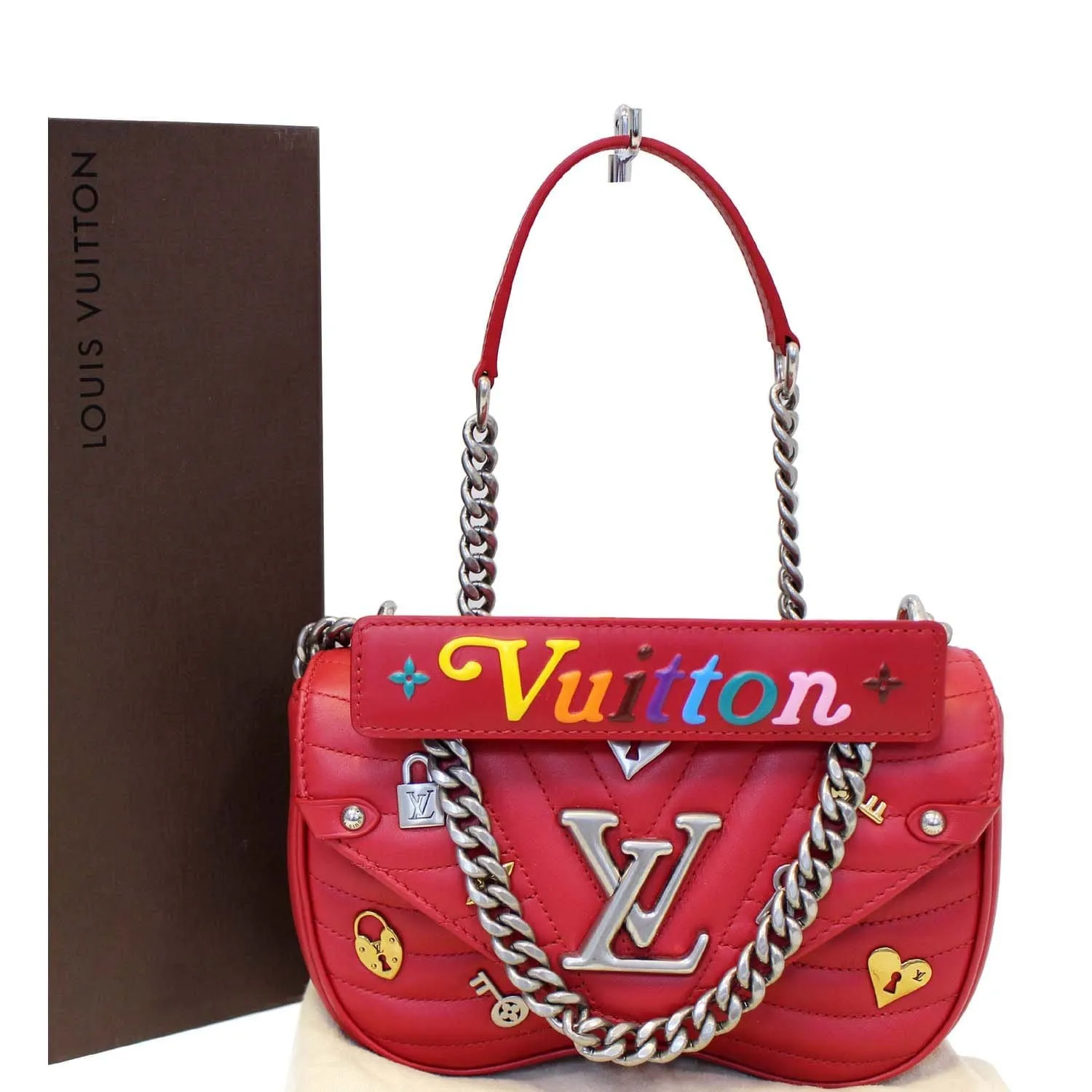LOUIS VUITTON Love Lock New Wave PM Chain Shoulder Bag