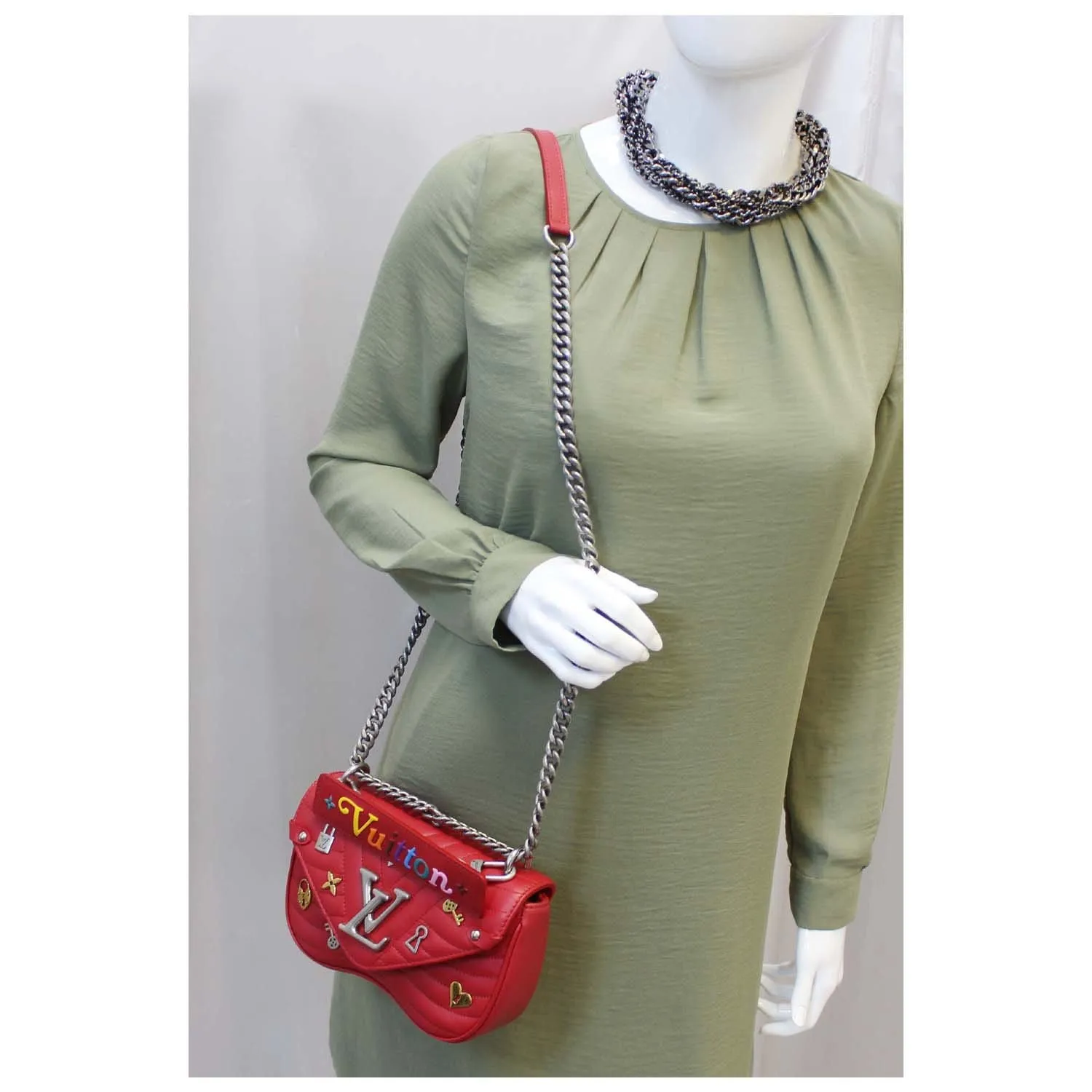 LOUIS VUITTON Love Lock New Wave PM Chain Shoulder Bag