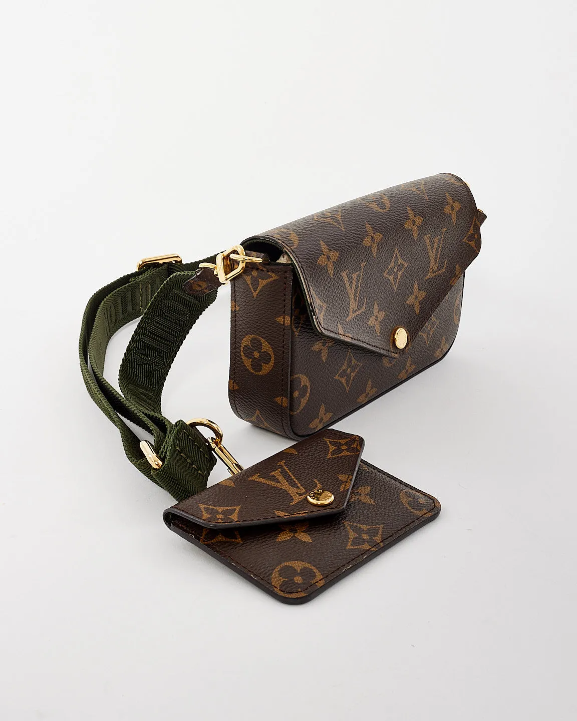 Louis Vuitton Monogram Canvas Félicie Strap & Go Crossbody with Khaki Strap