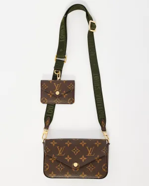 Louis Vuitton Monogram Canvas Félicie Strap & Go Crossbody with Khaki Strap