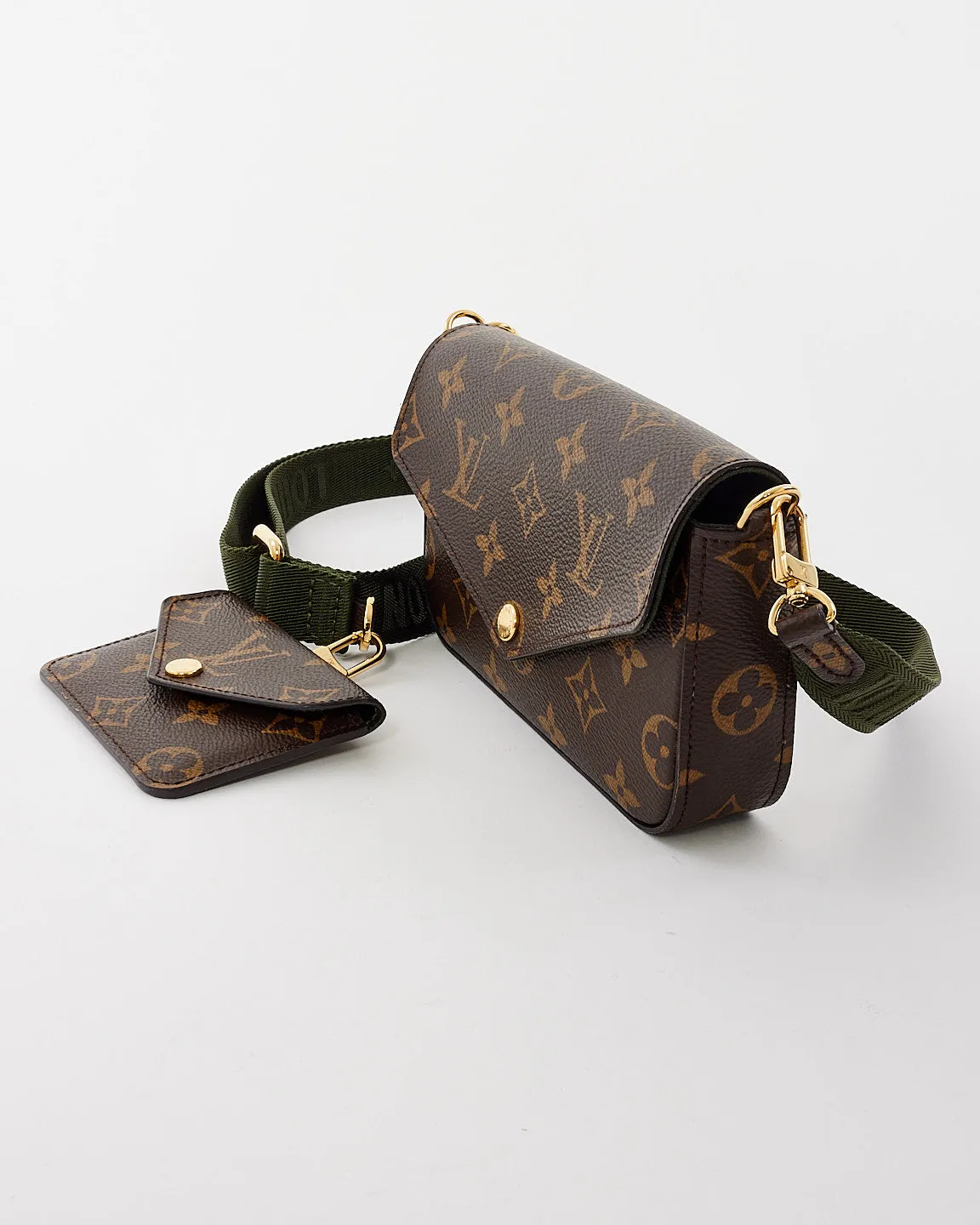 Louis Vuitton Monogram Canvas Félicie Strap & Go Crossbody with Khaki Strap