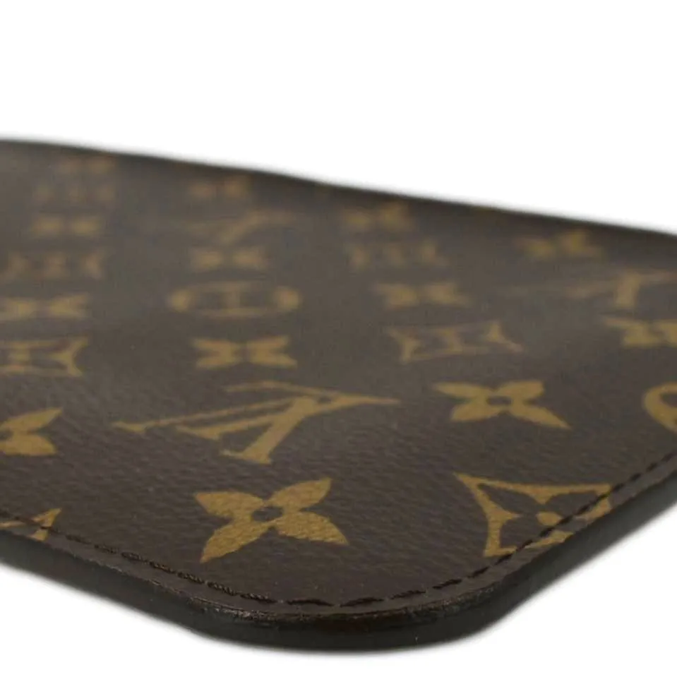 LOUIS VUITTON  Monogram Canvas Wristlet Pouch Brown