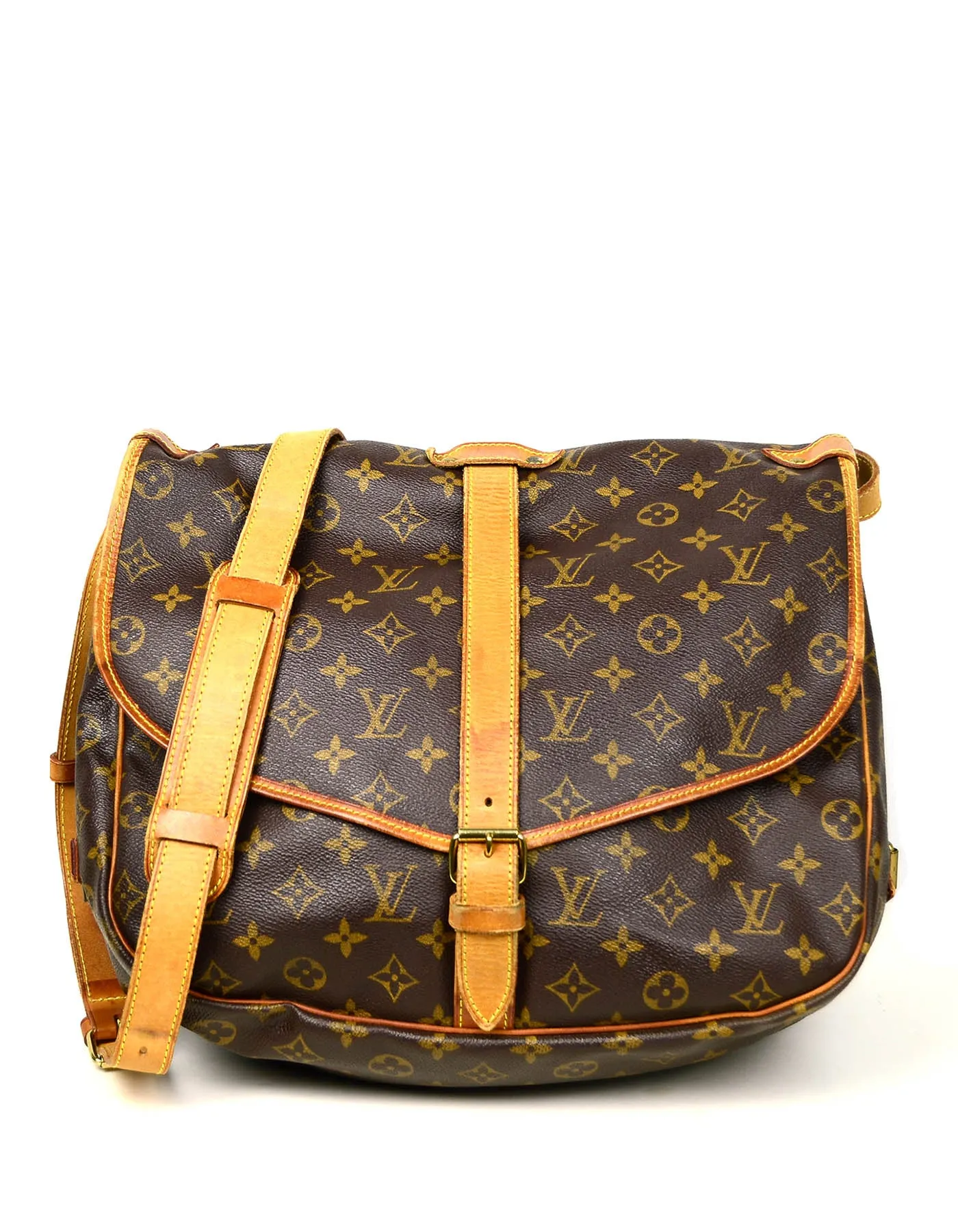 Louis Vuitton Monogram Saumur 35 Double Saddle Messenger Bag