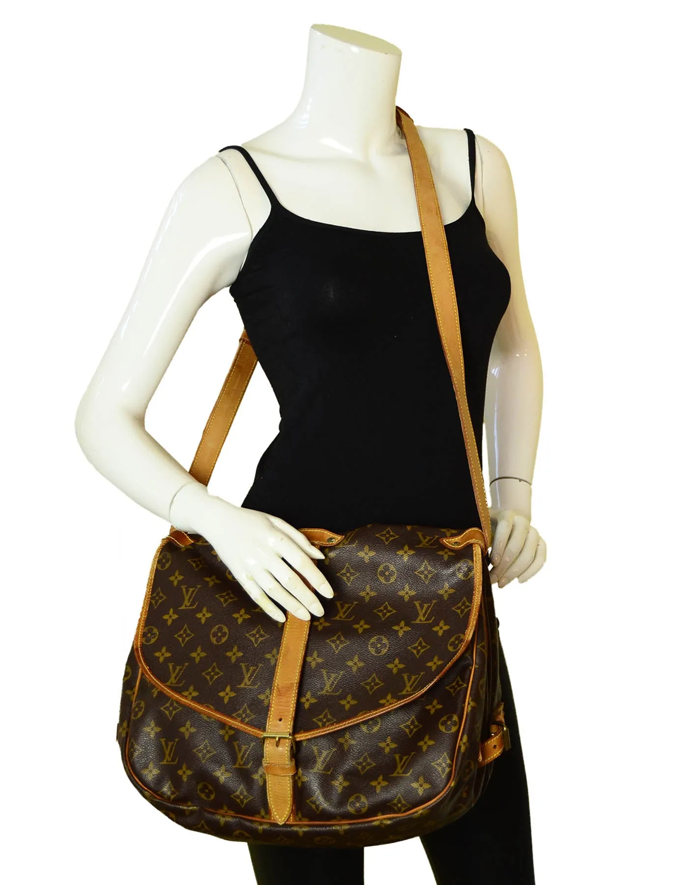 Louis Vuitton Monogram Saumur 35 Double Saddle Messenger Bag
