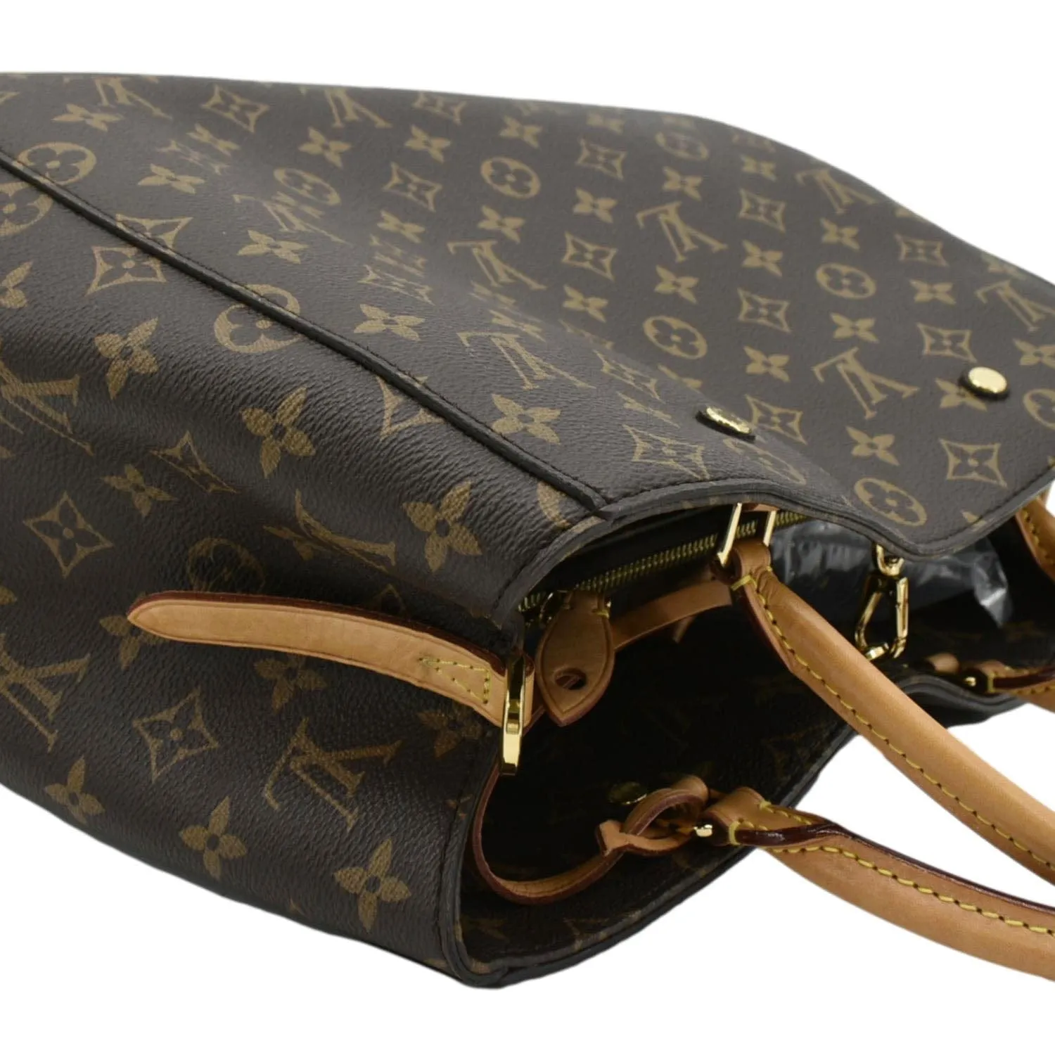 LOUIS VUITTON Montaigne GM Monogram Canvas Shoulder Bag Brown