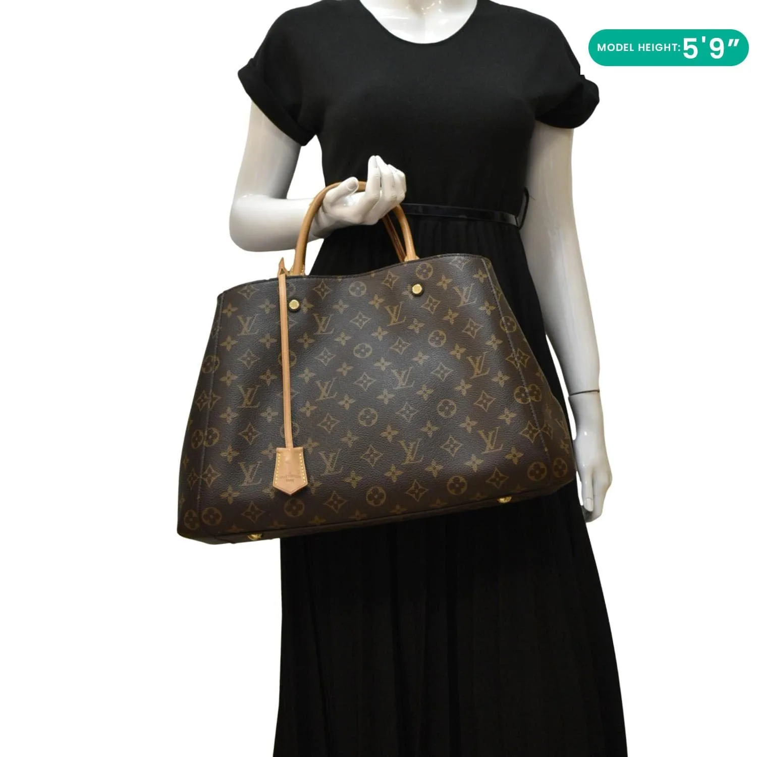 LOUIS VUITTON Montaigne GM Monogram Canvas Shoulder Bag Brown