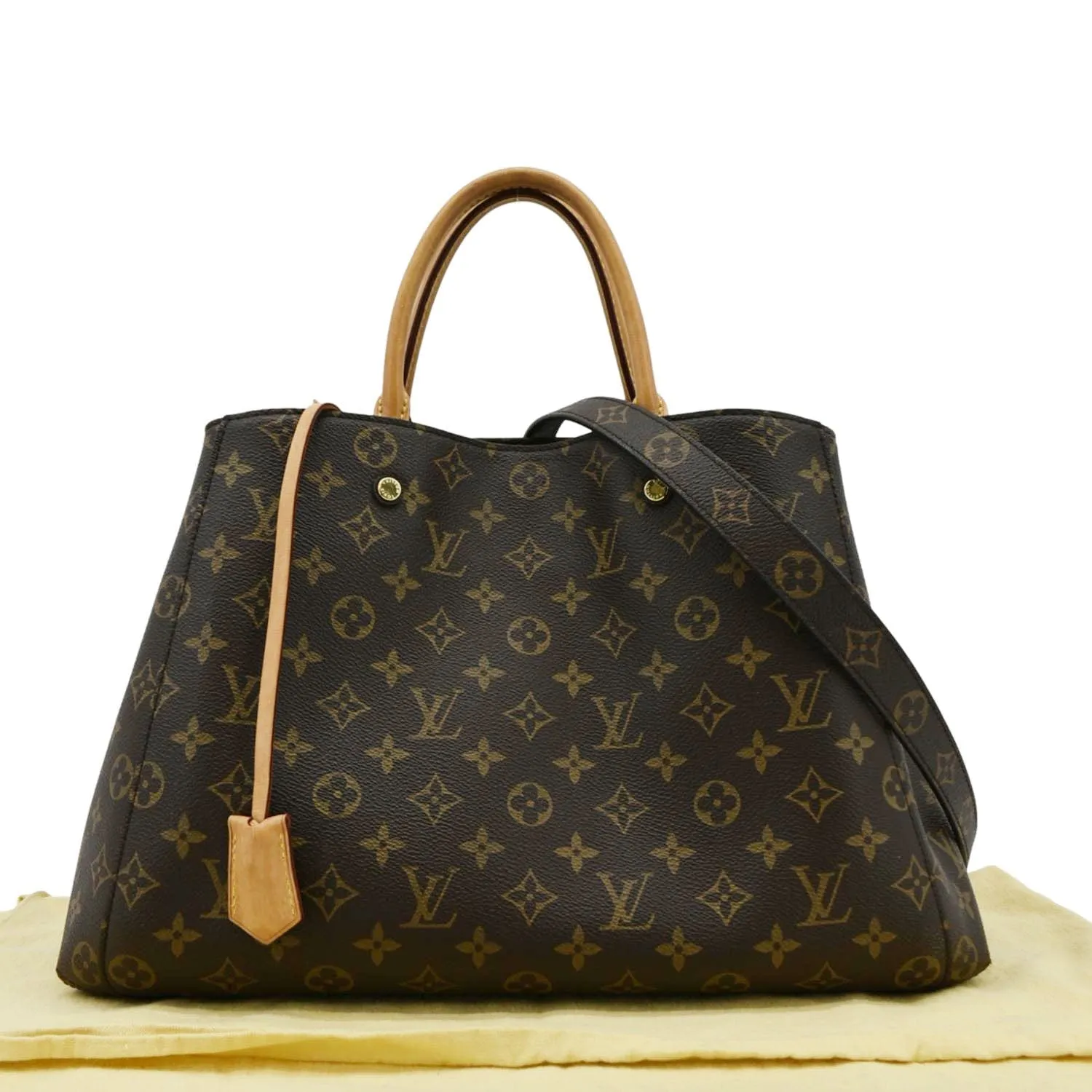 LOUIS VUITTON Montaigne GM Monogram Canvas Shoulder Bag Brown