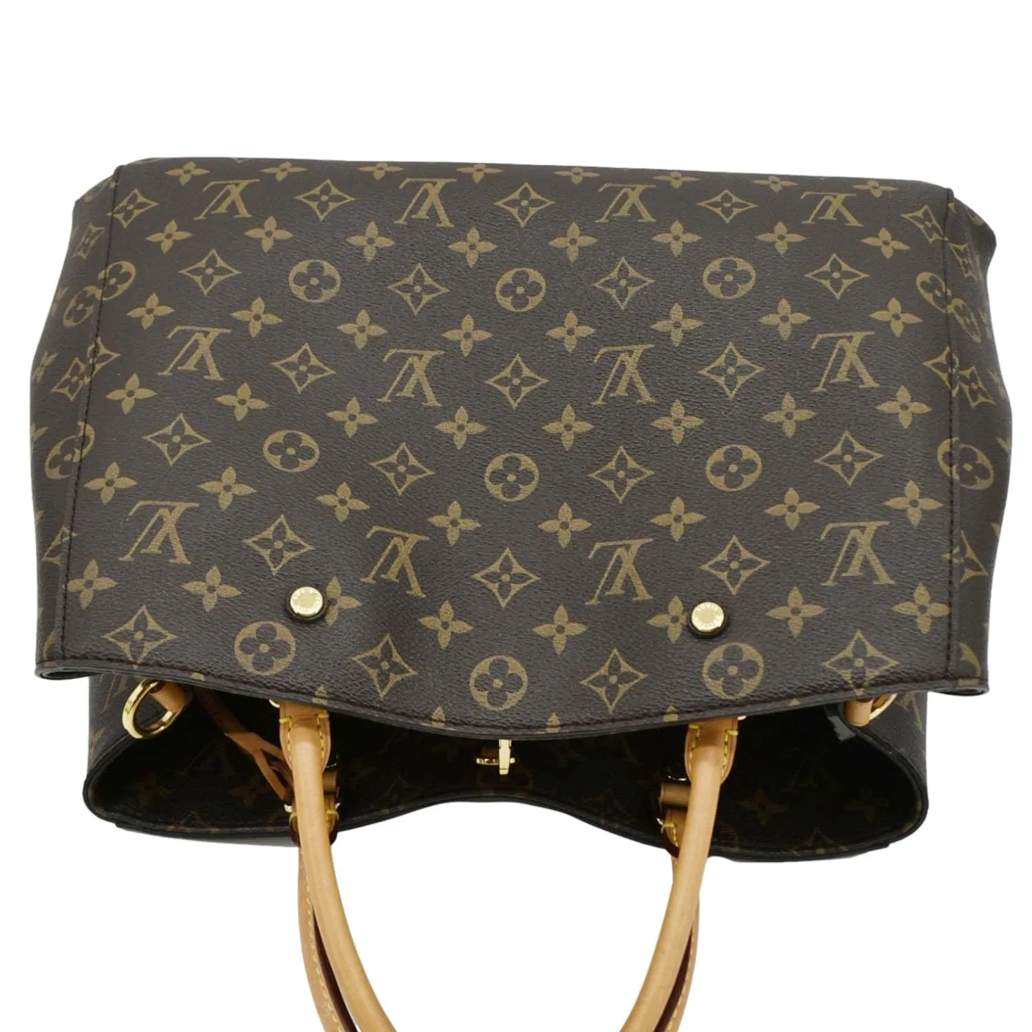 LOUIS VUITTON Montaigne GM Monogram Canvas Shoulder Bag Brown