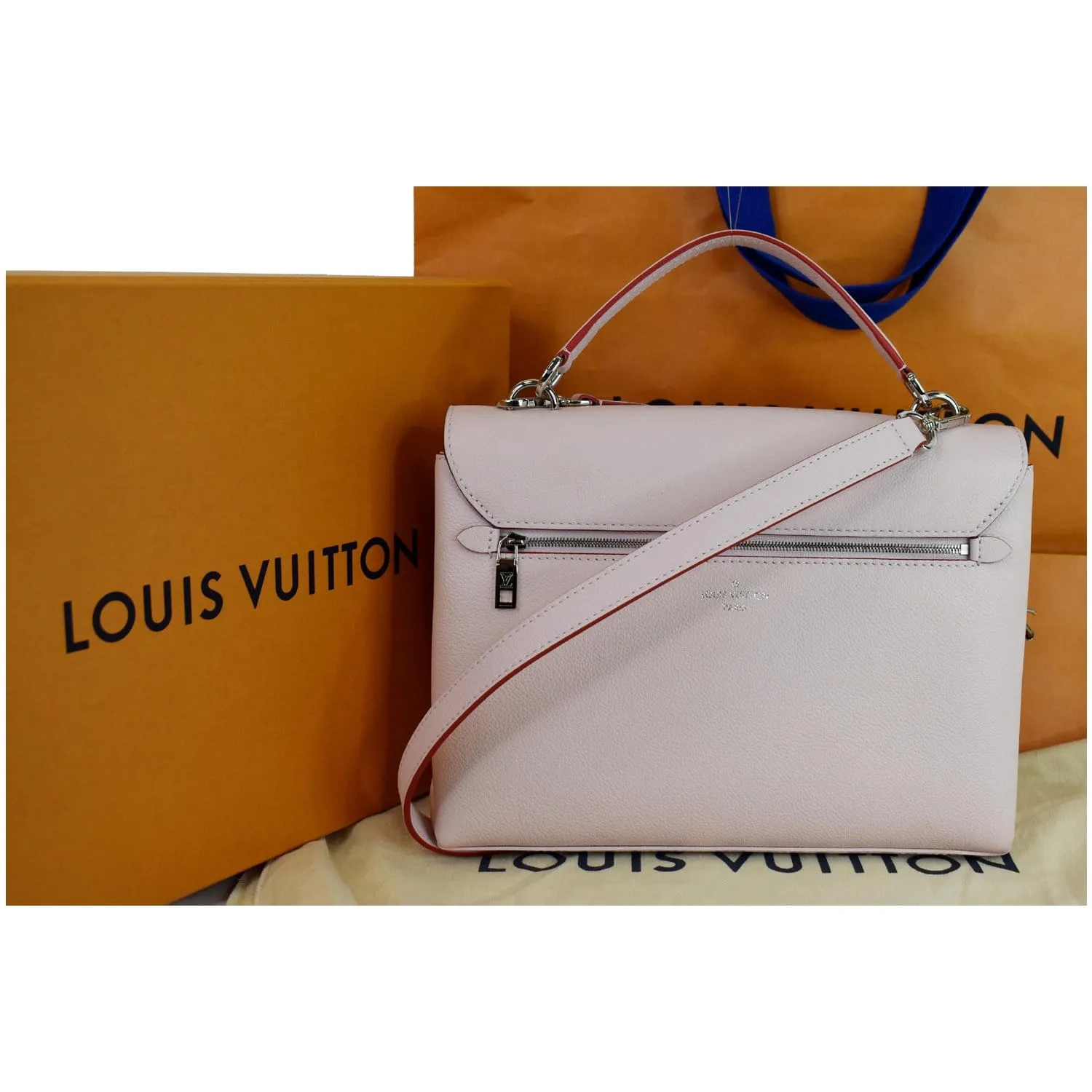LOUIS VUITTON Mylockme Leather Crossbody Bag Pink