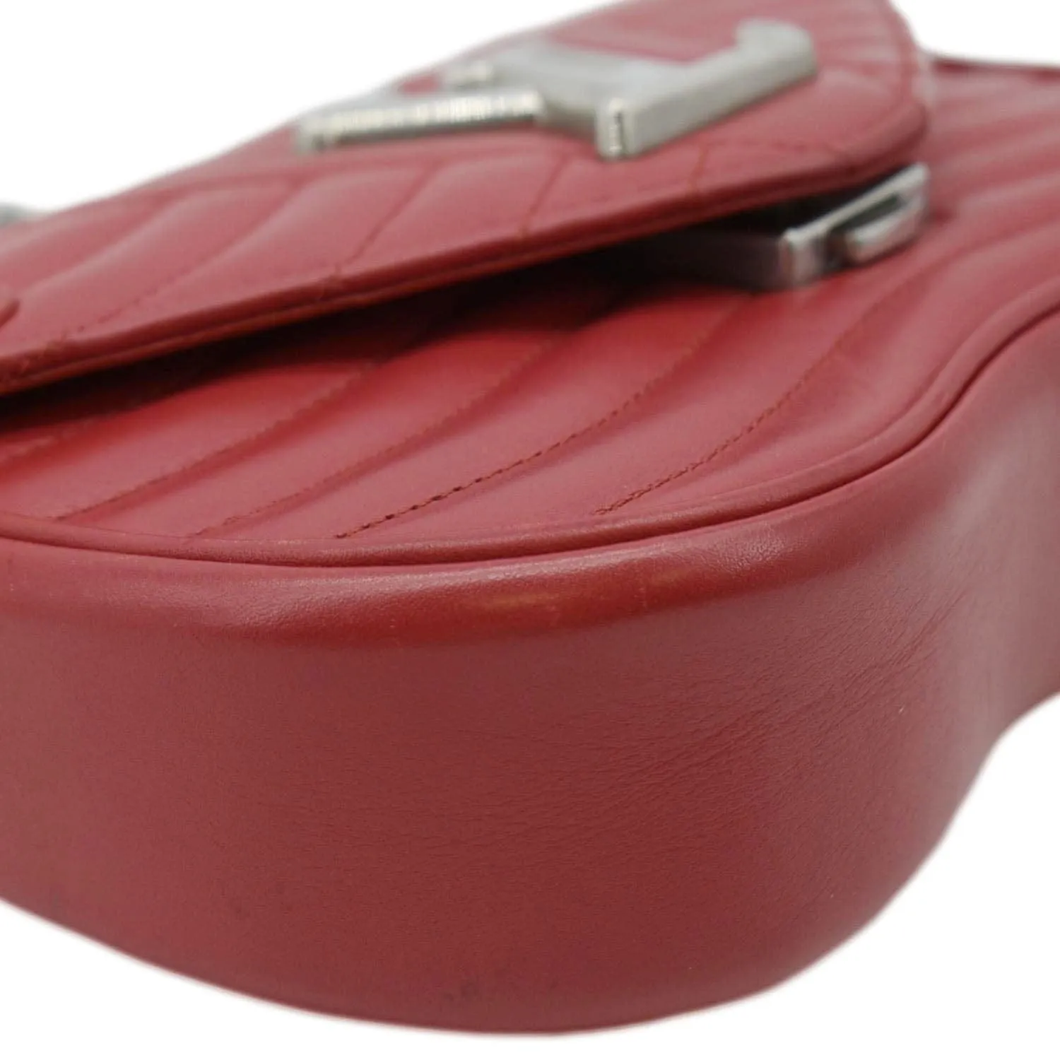 LOUIS VUITTON New Wave Chain MM Leather Shoulder Bag Red
