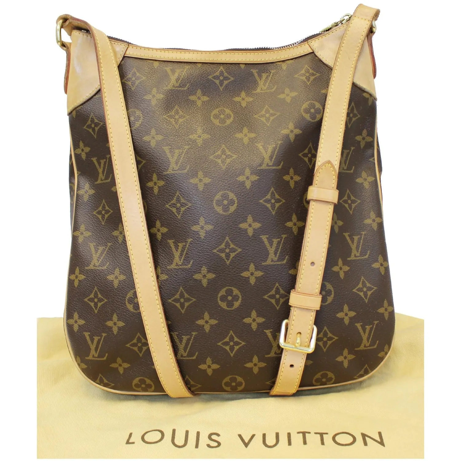 LOUIS VUITTON Odeon MM Monogram Canvas Shoulder Crossbody Bag Brown