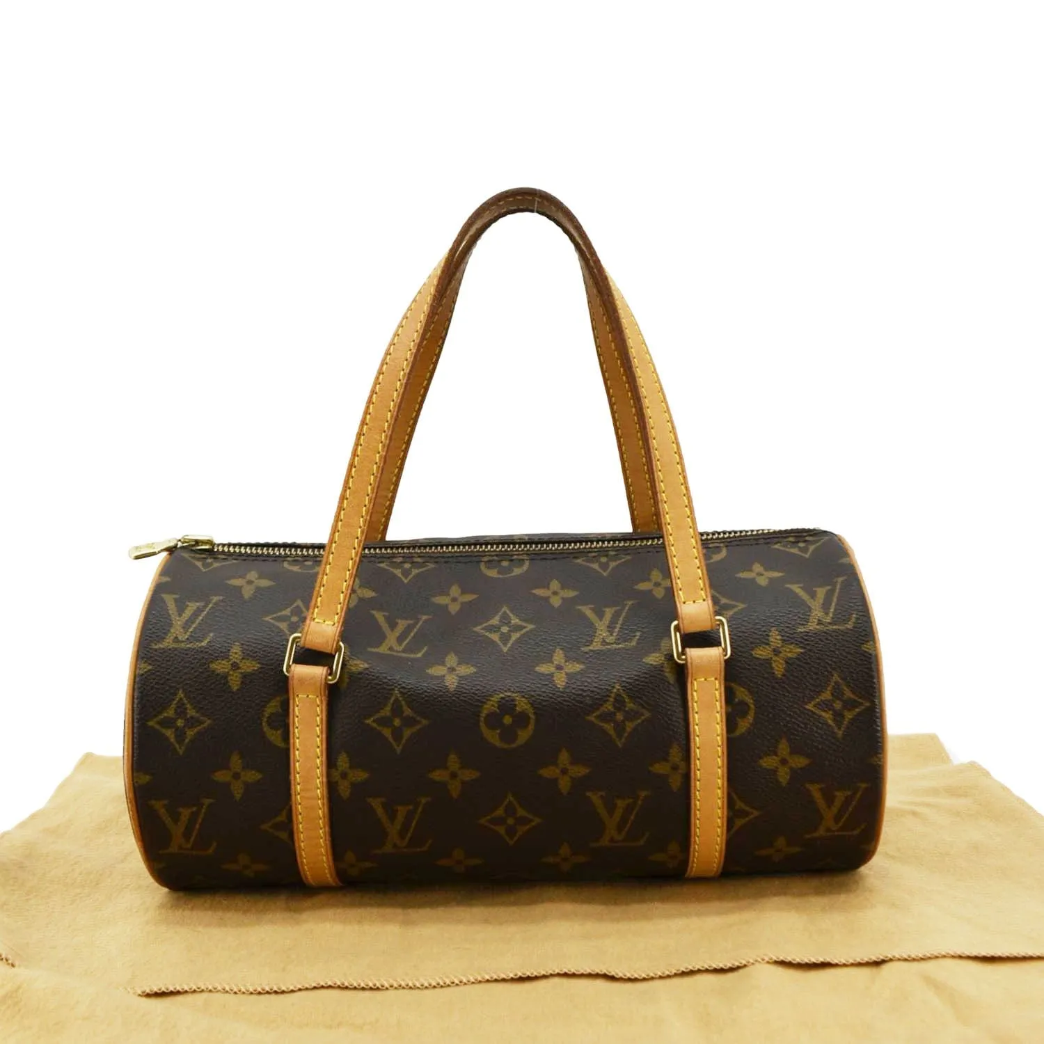 LOUIS VUITTON Papillon 26 Monogram Canvas Satchel Bag Brown