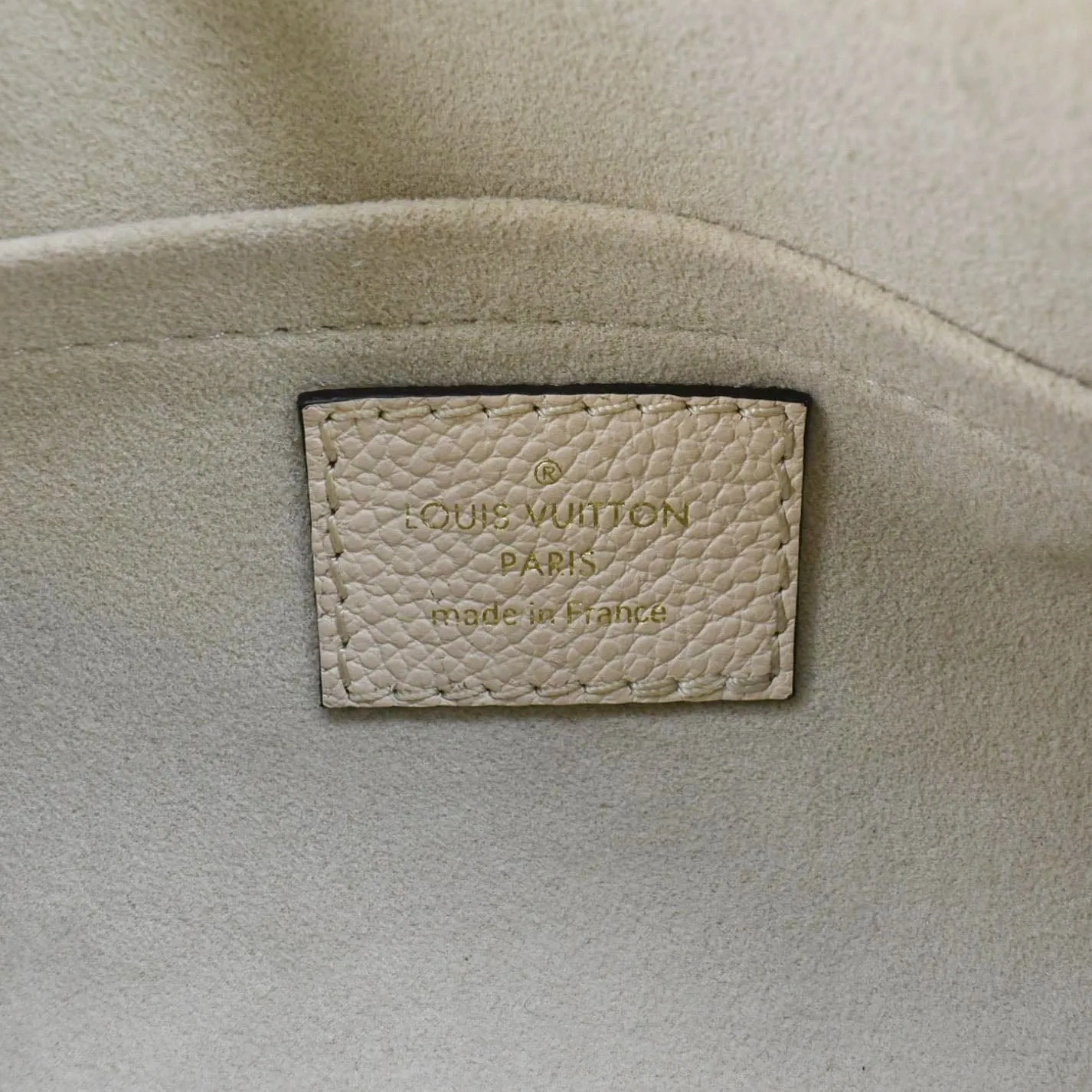LOUIS VUITTON Papillon BB Monogram Empreinte Leather Shoulder Bag Off White