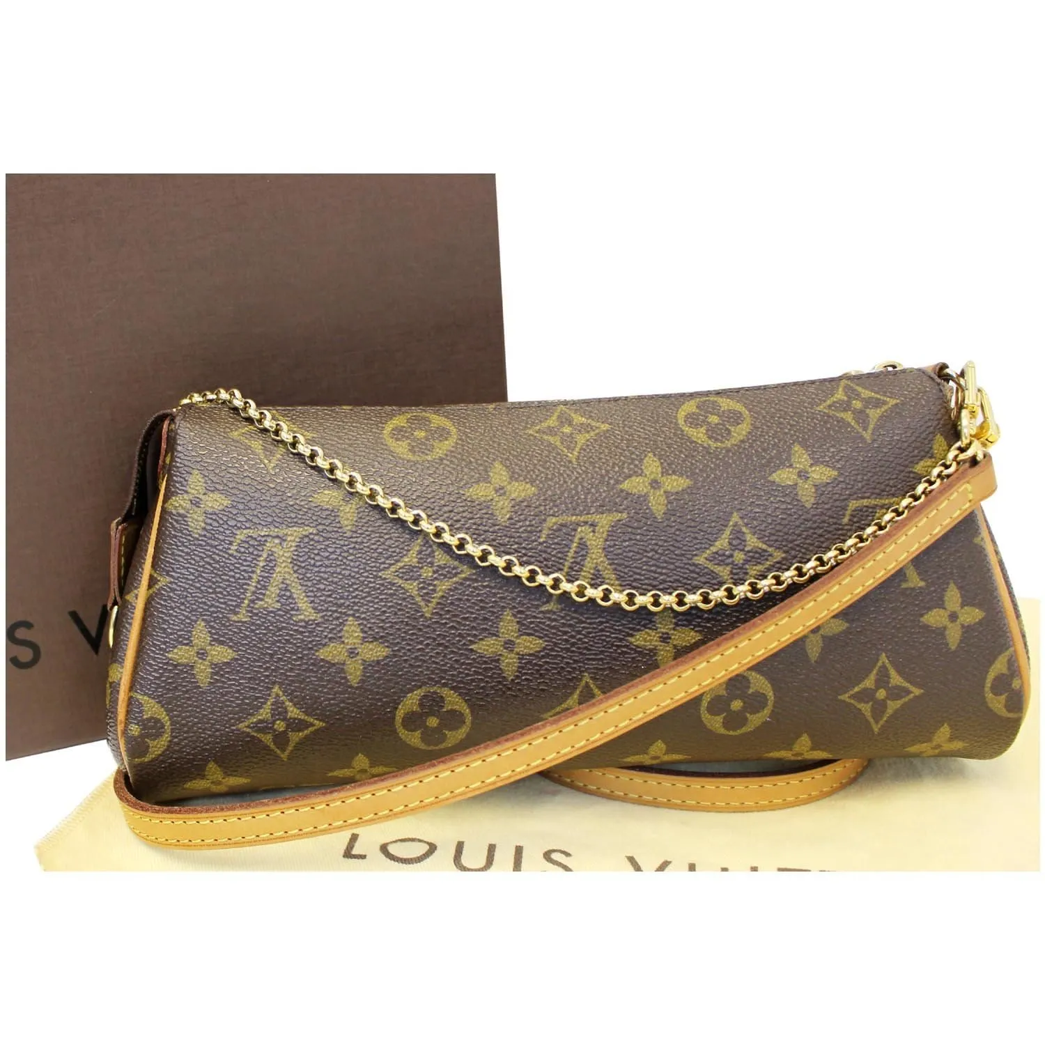 LOUIS VUITTON Pochette Eva Monogram Canvas Clutch Crossbody Bag