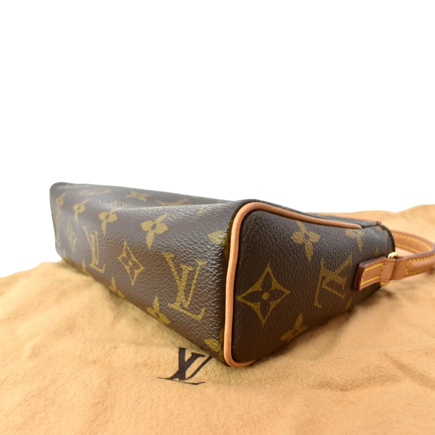 LOUIS VUITTON Recital Monogram Canvas Shoulder Bag Brown