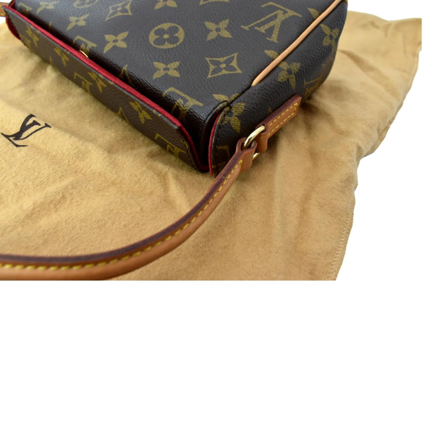 LOUIS VUITTON Recital Monogram Canvas Shoulder Bag Brown